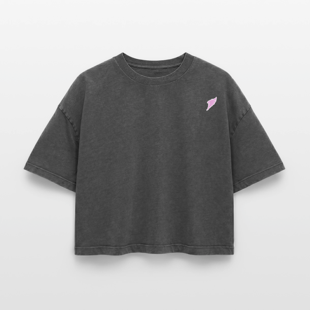 Attitude | Premium Boxy Acid Wash - svart syratvättad
