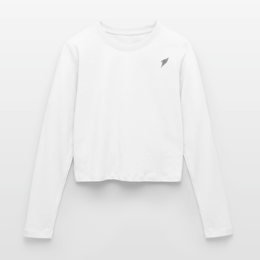Långärmad slim fit T-shirt dam - vit