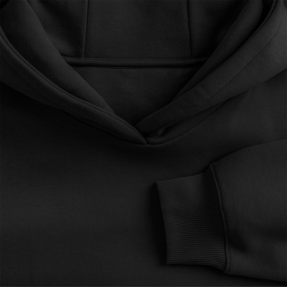 59 | Hoodie unisex oversize heavyweight Black Yellow - svart