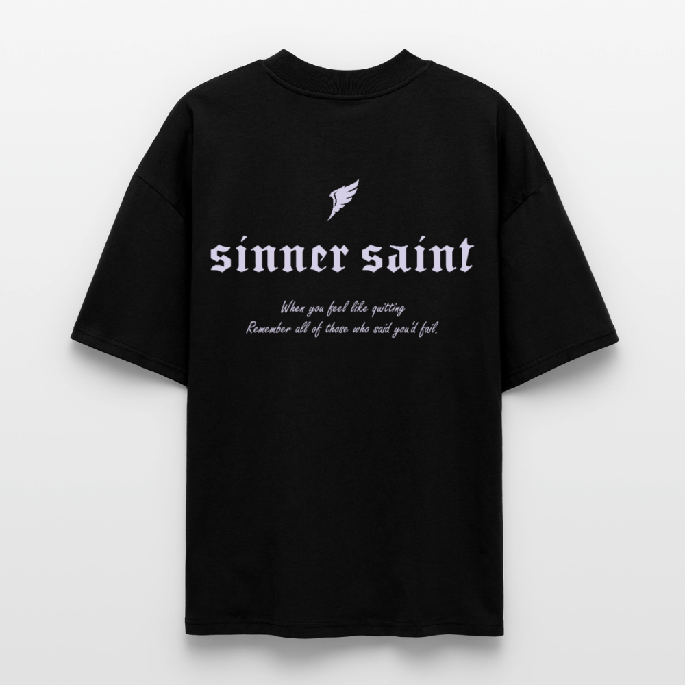 Sinner Saint Ascent - Ekologisk Oversized T-shirt Unisex med lila tryck - svart