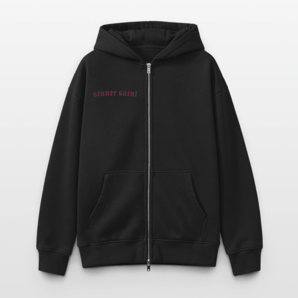 Chapter 2 | Oversize Zip-up Heavyweight Hoodie unisex - svart