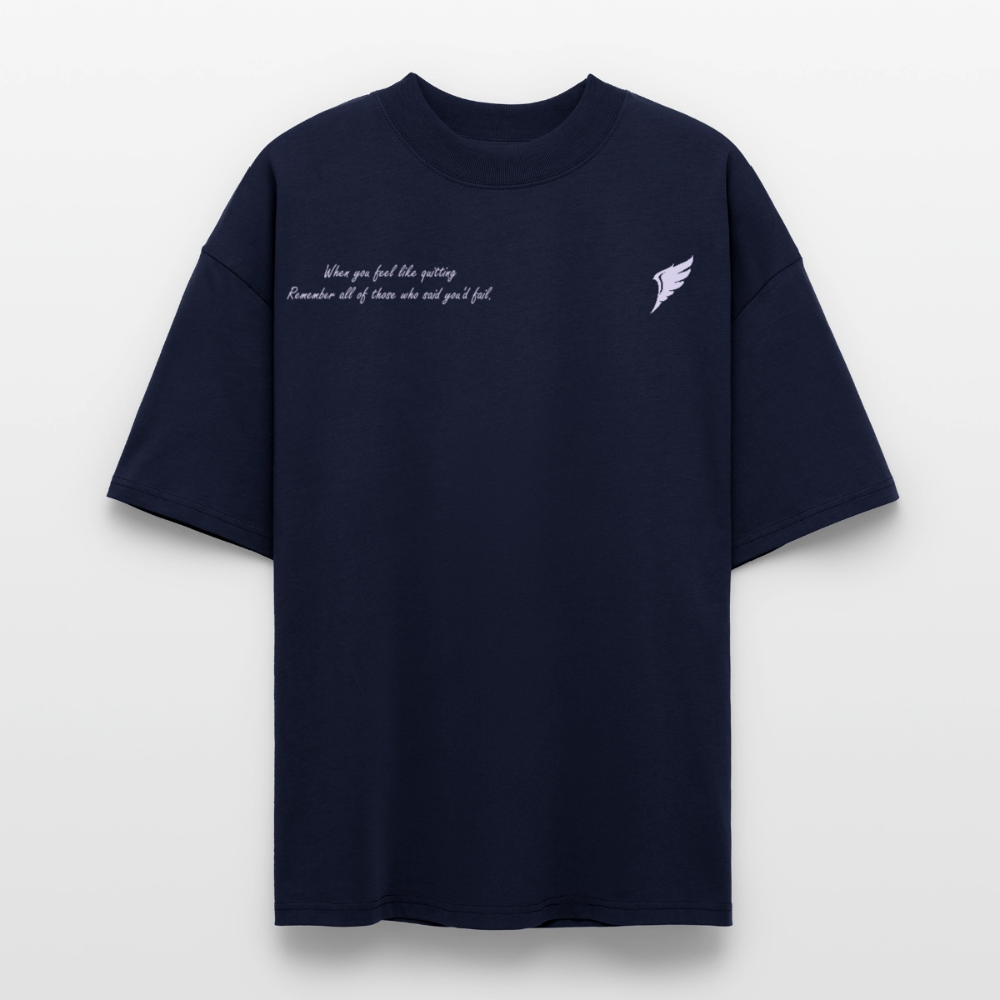 Sinner Saint Ascent - Ekologisk Oversized T-shirt Unisex med lila tryck - marinblått