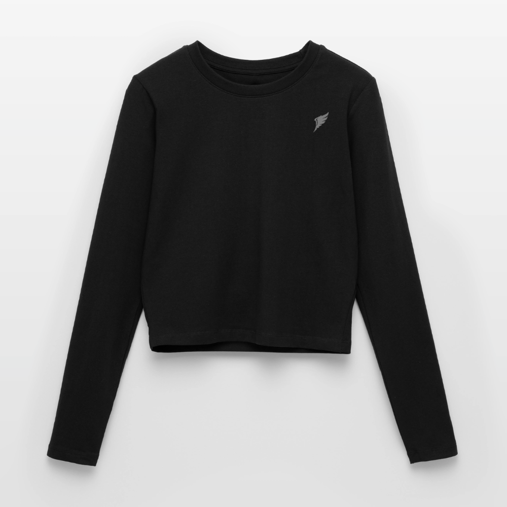 Långärmad slim fit T-shirt dam - svart