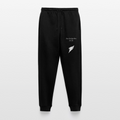 Sinner Saint Ascent - Ekologiska joggers - svarta med ett stort vingtryck och en text där det står "Sinner Saint Gym Attire Est. 2026"