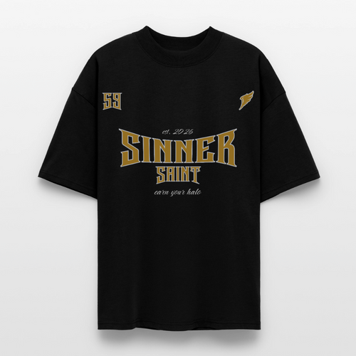 59 | Ekologisk Oversized T-shirt Unisex Black Yellow - svart
