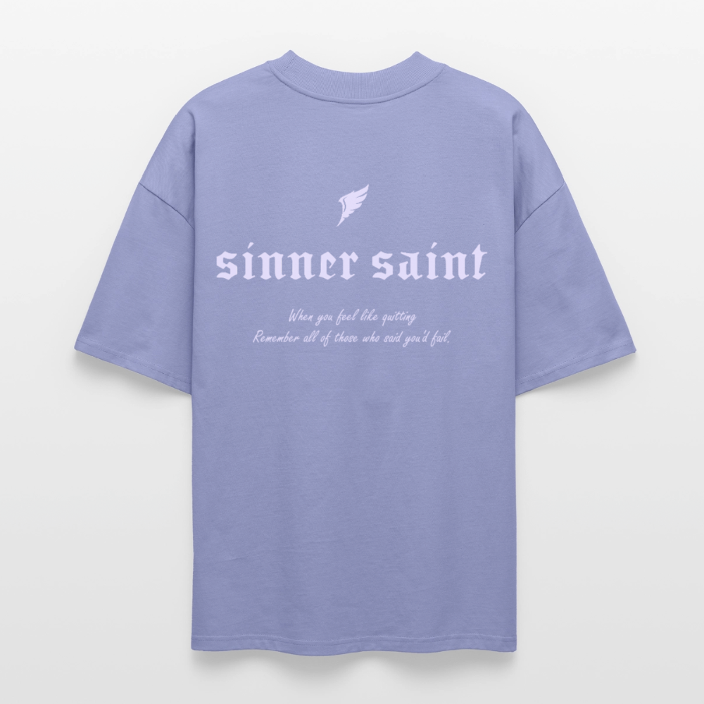 Sinner Saint Ascent - Ekologisk Oversized T-shirt Unisex med lila tryck - violett