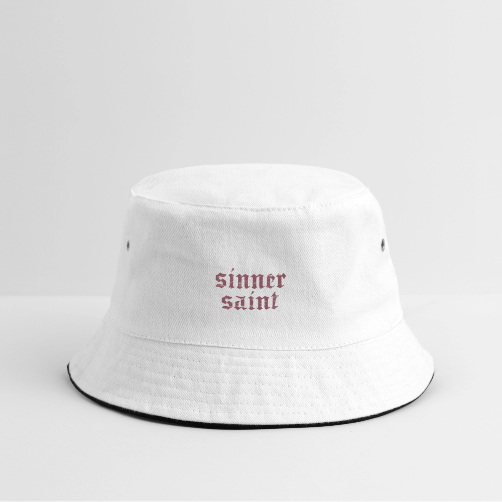 Chapter 2 | 90-tals Bucket hat - vit/marinblå