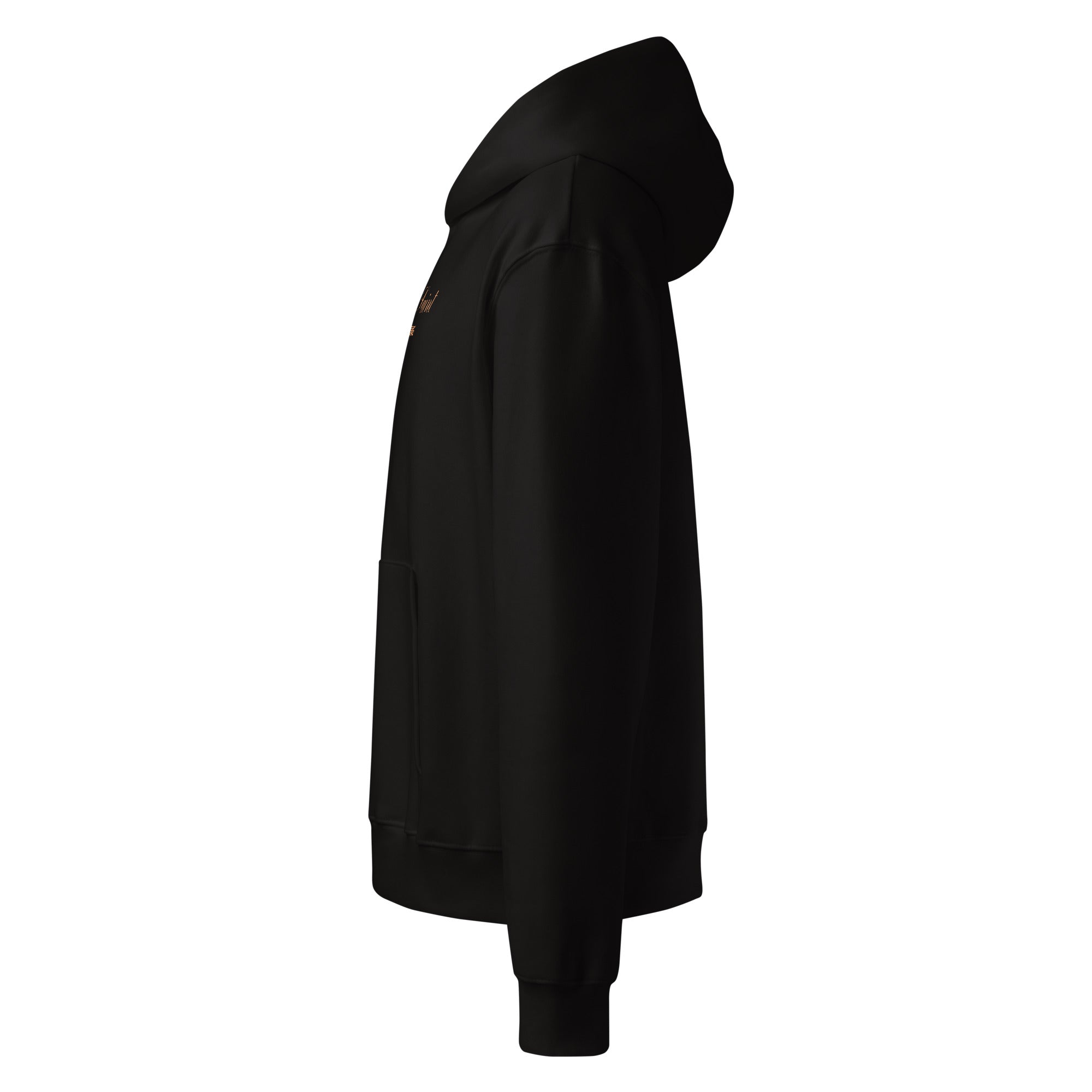 Svart oversized hoodie från sidan.